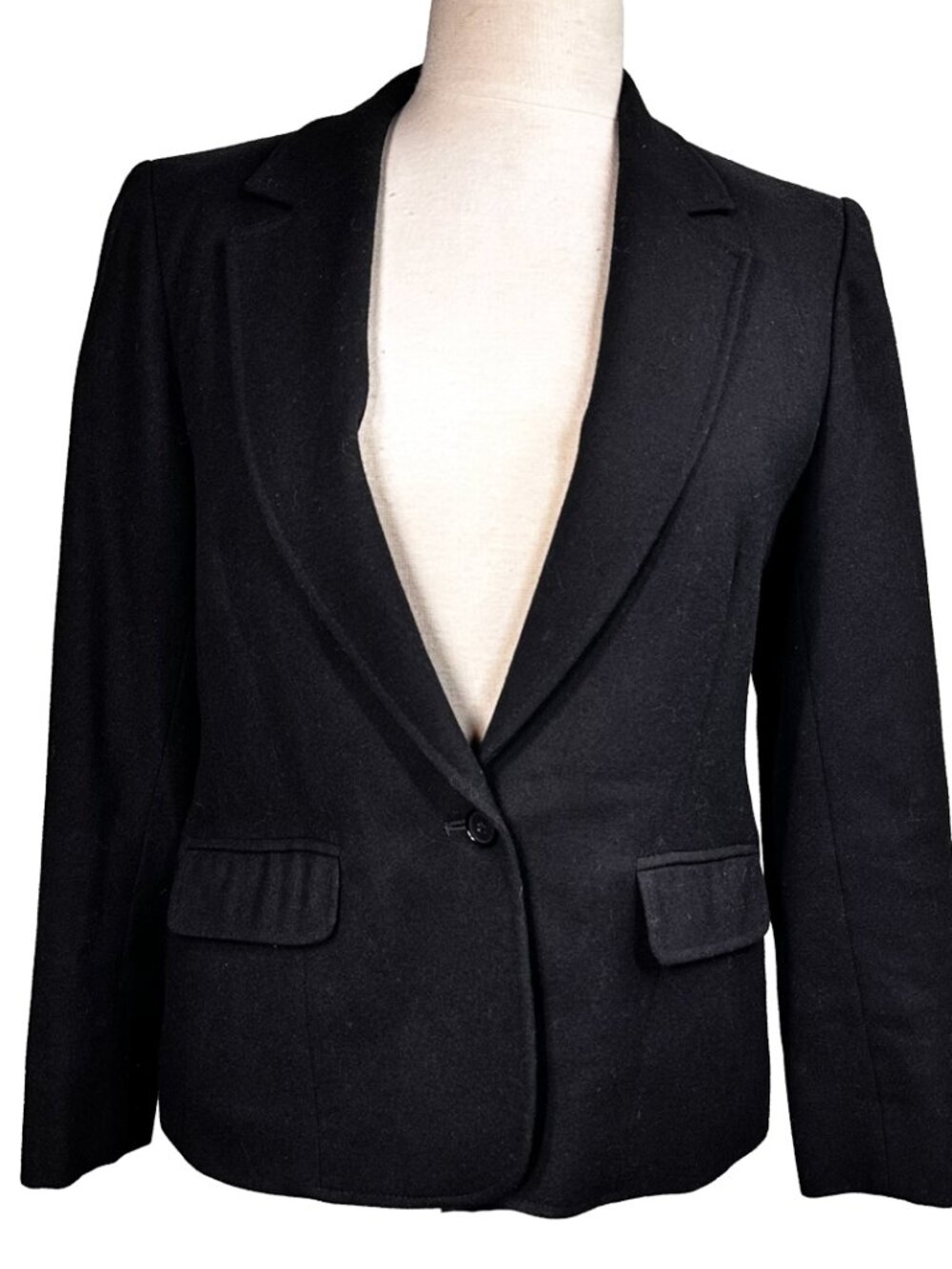Pendleton Womens Blazer Jacket Black Petite 6 100% Virgin Wool VTG USA Made